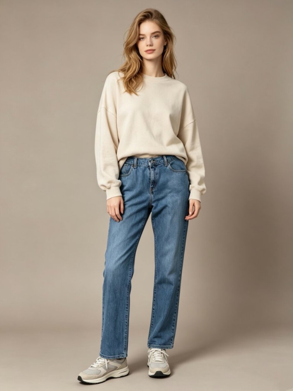 Levis 505 Jeans Womens 12M W34 Blue Med Wash Stretch Straight Leg Grunge
